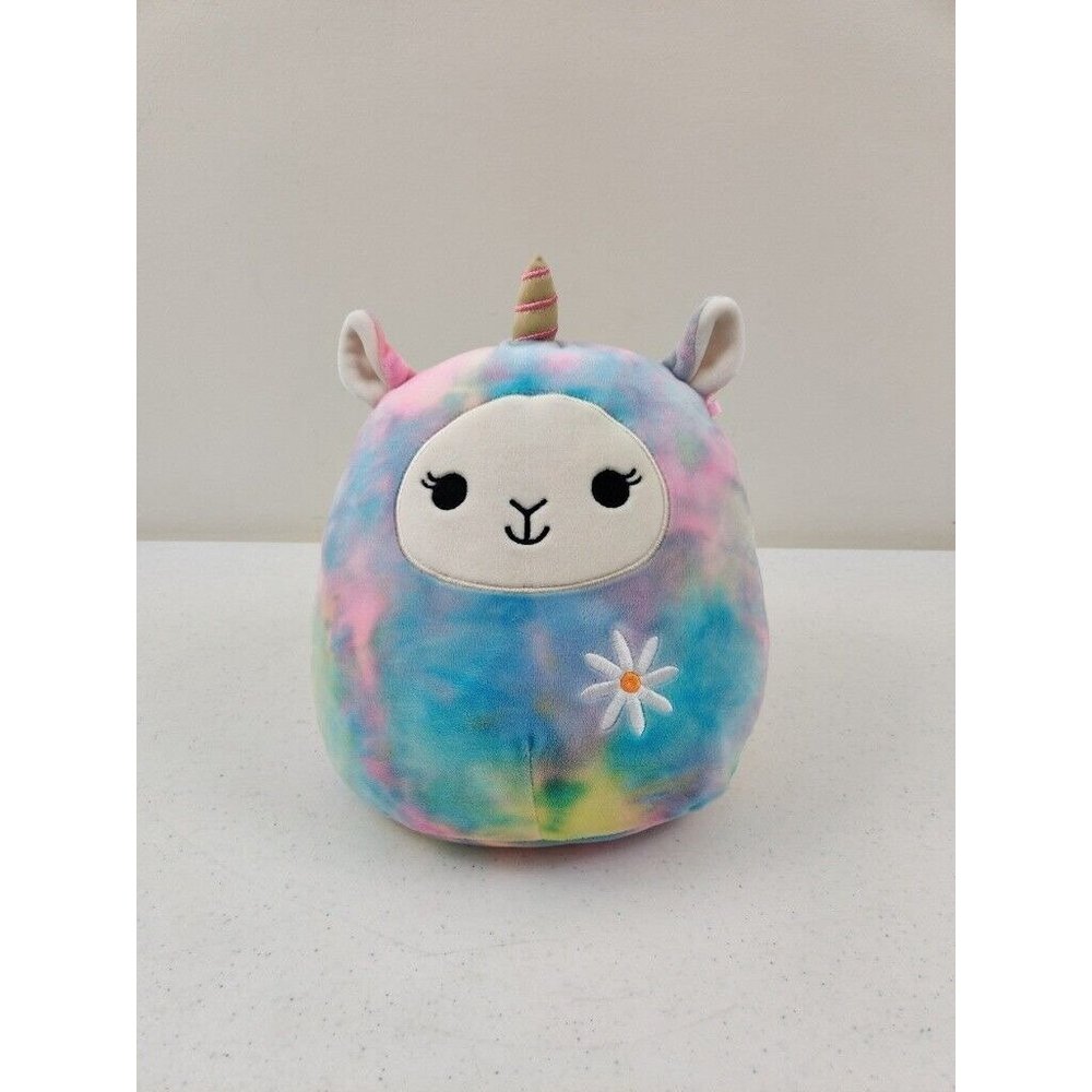 SQUISHMALLOW Lucy the Llama UNICORN with Daisy Rainbow Pastel 8" Stuffed Animal